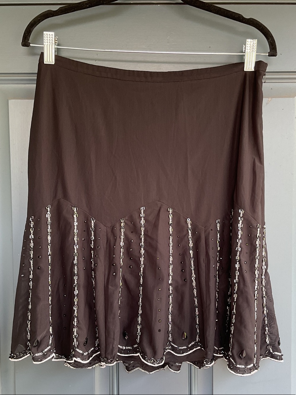 Express Black A-Line Embellished Skirt, Size 8
